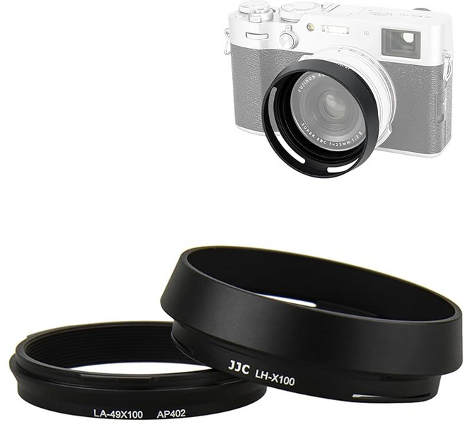 JJC Fujifilm Fuji X100VI X100V X100F X100T X100S X100 LH-X100 & AR-X100 메탈 렌즈 후드, 상세페이지 참조, 1개