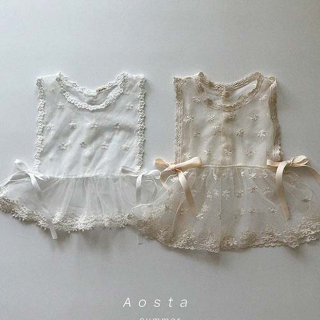 아오스타 레이스 베스트(여름) 아기 유아 조끼 레이스조끼 여름아동복 아기옷