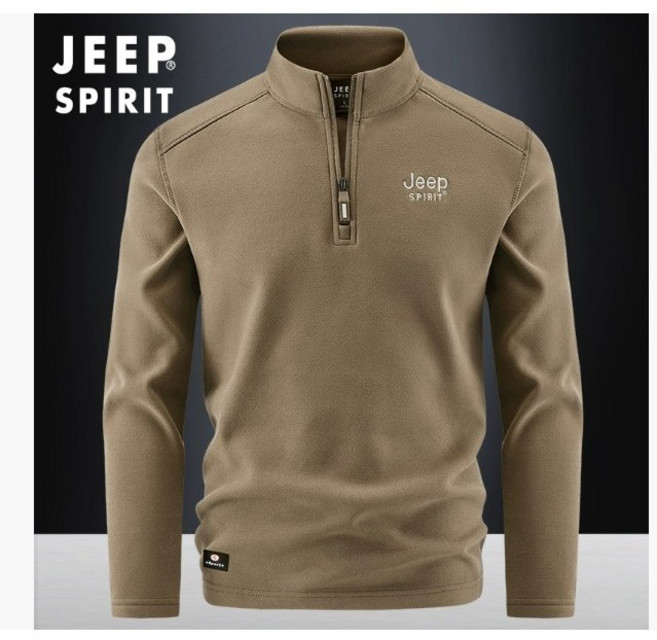 JEEP SPIRIT 지프 스피릿 겨울 플리스 헨리넥 작업복 반 집업 맨투맨 티셔츠