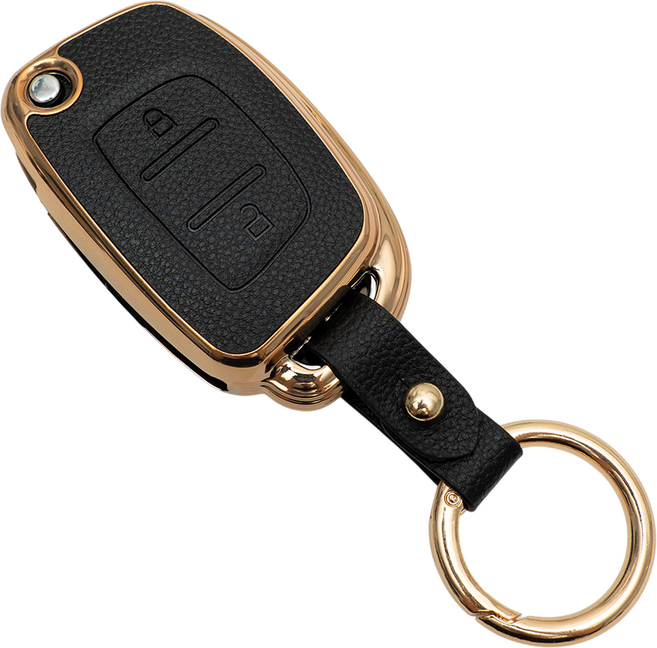 현대 포터 스타렉스 호환 스마트 리모컨 차 키케이스 가죽 TPU 키커버 키홀더, TL75, 블랙골드
