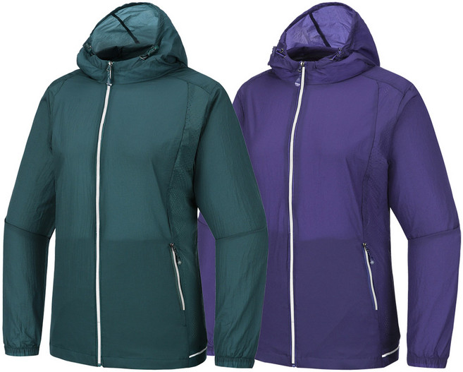 [1+1] 여성 비비드 후드 탈부착 초경량 타공 자켓 SWJ38-4 바람막이 골프 등산 아웃도어 봄 가을 점퍼 생활방수