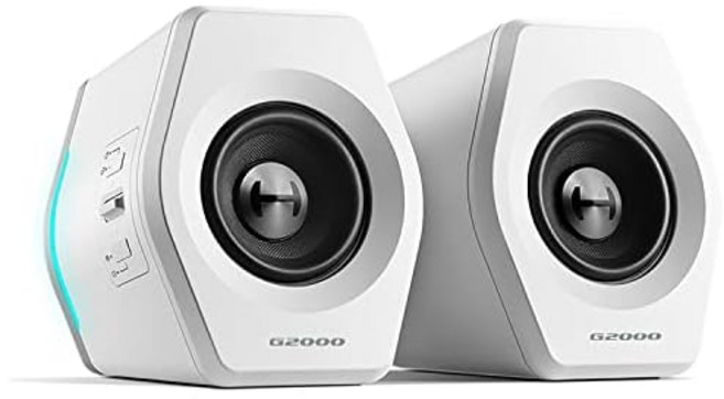 Edifier Hecate 게이밍 스피커 G2000 16W 출력 Bluetooth 4.2 풀레인지 스피커 USB/3.5mm RGB 라이트 포함 화이트 일본산 ED-G2000-WH, 상세페이지 참조