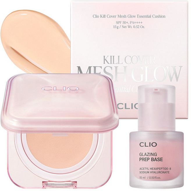 클리오 킬커버 메쉬 글로우 에센셜 쿠션 기획세트 [본품+리필]+착붙베이스 증정, 21N 리넨, 1개