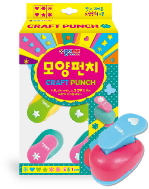 종이나라 17000모양펀치세트(소) 혼합6종 10mm 펀치, 1세트