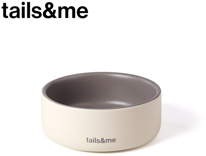 tails&me 寵物釉彩陶瓷碗, 1個, S-深灰
