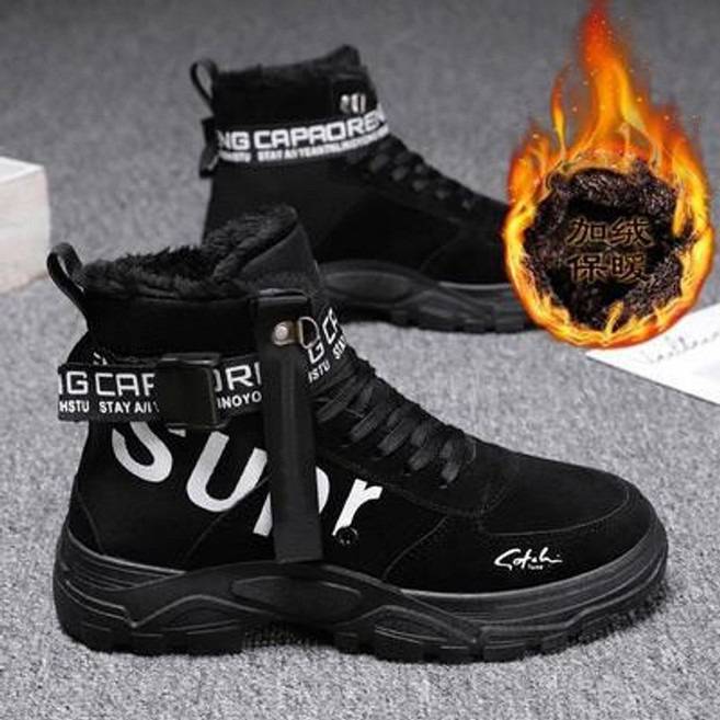 남성방한화 겨울 오토바이방한화 따뜻한 낚시 부츠 털신발 방수 모피 스노우 야외 작업