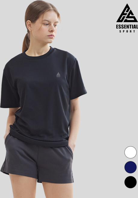 에센셜스포츠 여성 운동 기능성 반팔티 빅사이즈 여름 반팔티셔츠
