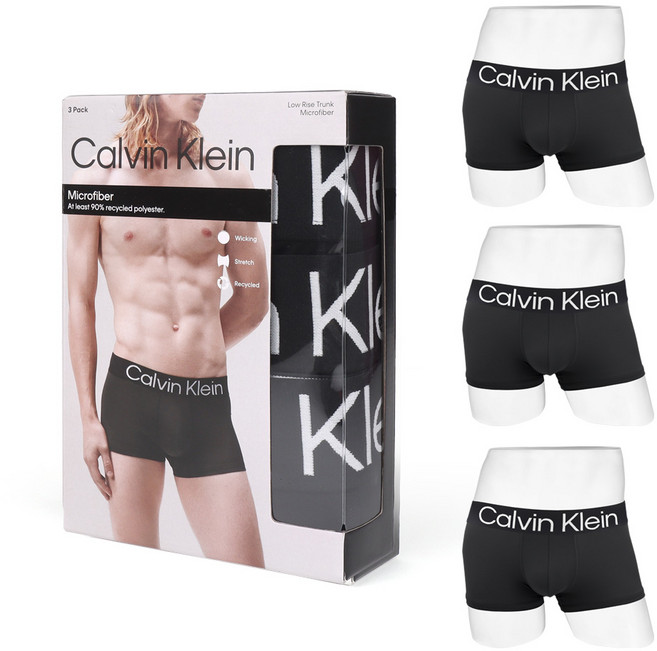 CK 언더웨어 남자 팬티 드로즈 블랙 3장세트 NP2607O