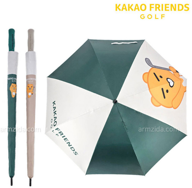 카카오프렌즈 골프 암막 대형 자동 장우산 - 70 굿라운딩 라이언