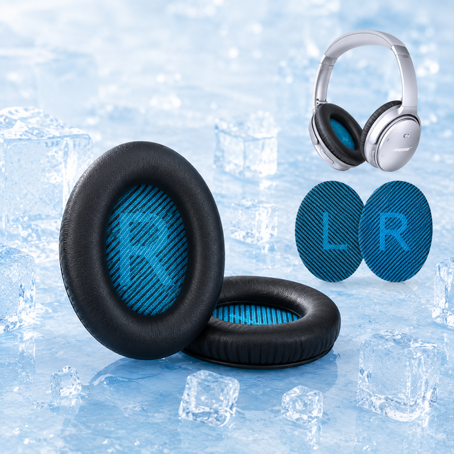 보스 QC35 QC25 이어 커버 솜 QC25 QC15 AE2 헤드셋 커버 교체, 1세트, 블루