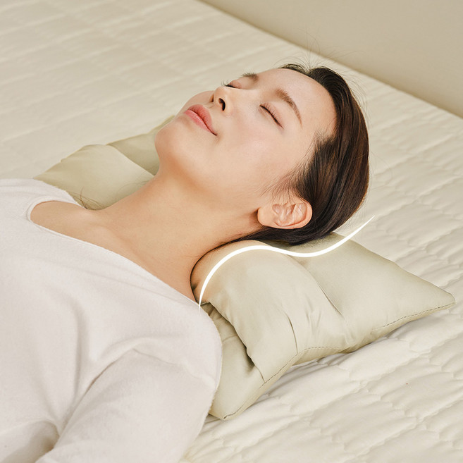 수니홈 조절 경추베개 메밀 바이오폼 충전재, 모달 베이지, 1개