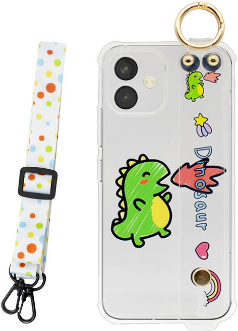 폰플리 캐릭터 투명 목걸이 휴대폰 케이스