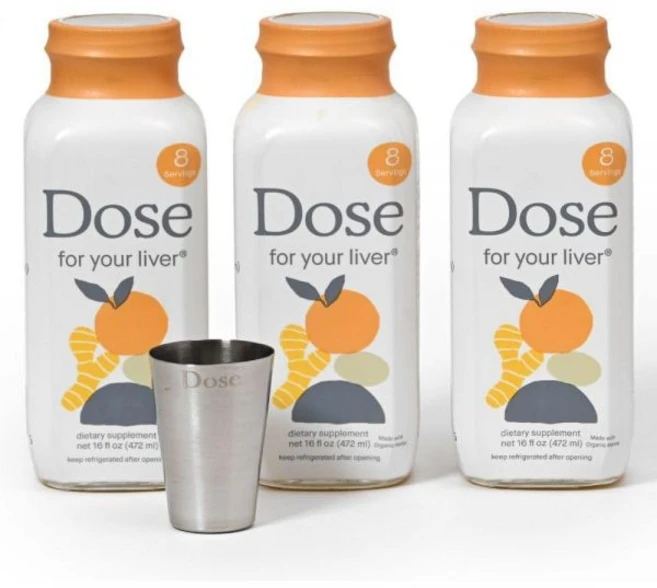DOSE 당신의 간 정화 디톡스 및 회복 유기농 밀크시슬 보충제 강황 민들레 생강 오렌지 함유 16온스 병 3개 세트 3주 분량, 16 Fl Oz (Pack of 3), 59ml - 쿠팡
