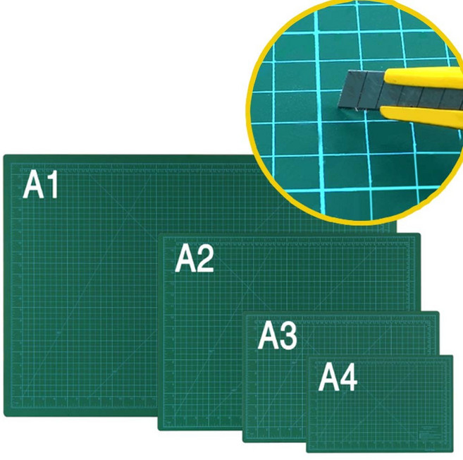 문화산업 커팅매트-깔판 고무판 책상보호 컷팅매트 책상커버 사무용, 녹색