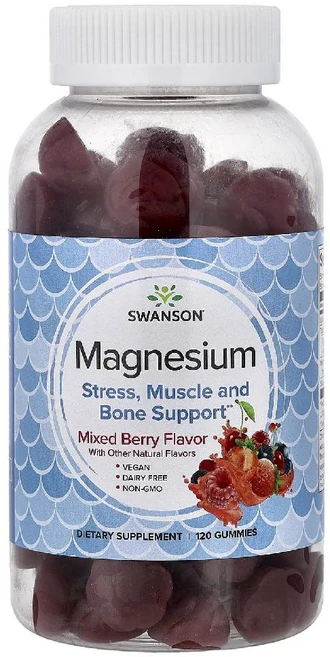 스완슨 마그네슘 베리맛 구미젤리 Swanson Magnesium 100mg 120정, 1개 - 쿠팡
