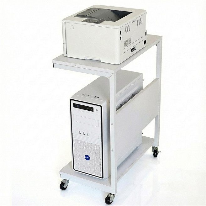 IN-614 선반형 프린터 복합기 이동 본체받침대, 화이트