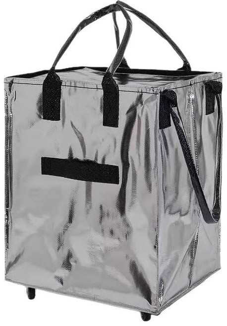 HULKEN 장바구니 짐가방 쇼핑백 마일로 시장 바구니 슈파토 물놀이 블랙, 실버40 30 50CM, 1개