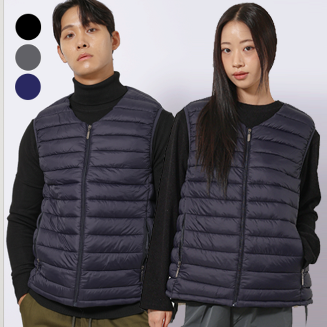 모노라벨 남녀공용 남자 겨울 경량 방한 패딩 조끼 베스트