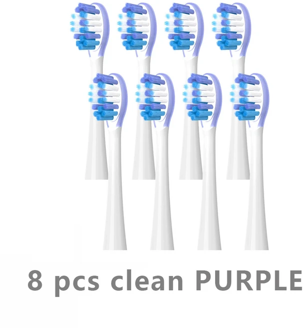 Usmile 모든 시리즈용 칫솔 헤드 Usmile Y1S/Y4/U1/U2/U3/P1/P4 소닉 전동 칫솔 소프트 듀폰 클린 노즐, 02 8 clean purple