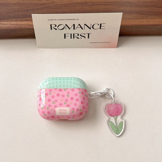 플러터 스프링플라워 튤립 키링 에어팟케이스, 프로/프로2