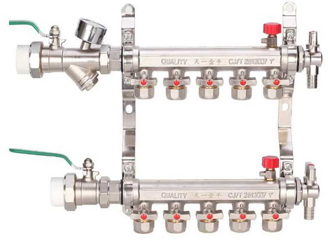 보일러 분배기 마감재 밸브 화장실 난방 온수기 기름, 1개, 5구단품분배기
