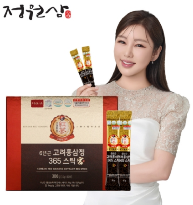 [소비기한 2025.08.24] 정원삼 6년근 고려홍삼정 365스틱 황 10g x 30포 1개 선물 부모님 효도 명절 건강, 30개