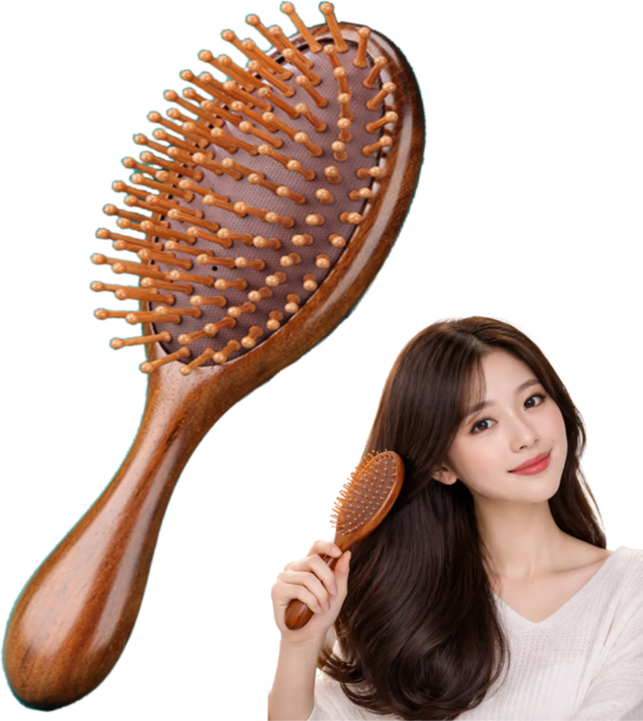 인즈홈 두피 자극 없고 뿌리 볼륨 살려주는 고급 백단향 머리빗, 1개, 갈색