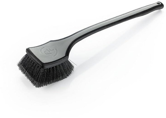 Detail Factory - 펜더 웰 브러시 - 인체 공학적 ProGrip 핸들 뻣뻣한 합성 빗살 인체 공학적 디자인 휠 웰 청소 - 블랙 아이스, 회색