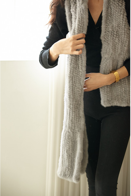 밍크머플러 모피 밍크목도리 밍크 밍크니팅머플러