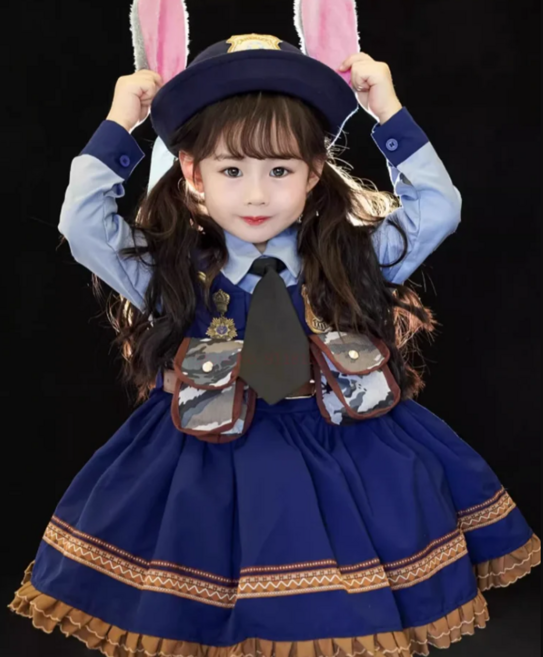 주토피아 주디 할로윈 코스프레 유치원 어린이집 행사 코스튬 160 빅사이즈 포함 모자 세트