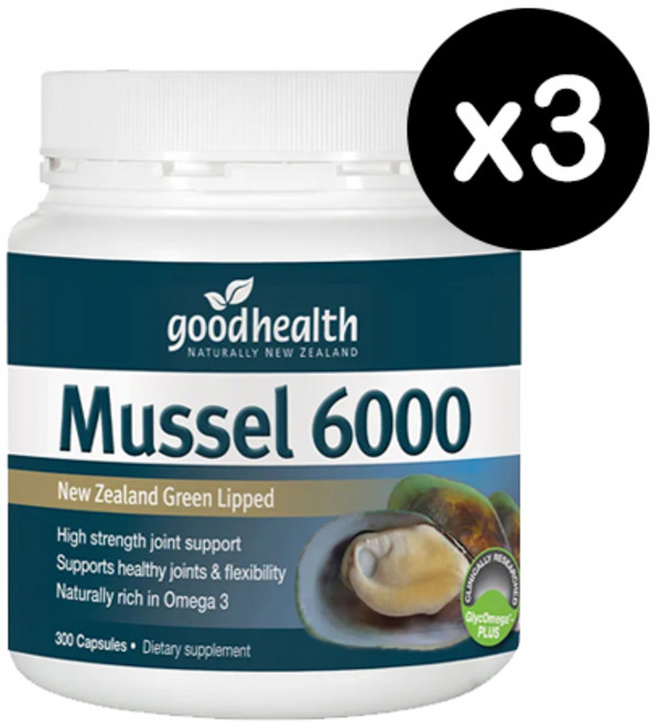 굿헬스 뉴질랜드 초록입홍합 6000mg 300정 X3개, 3개