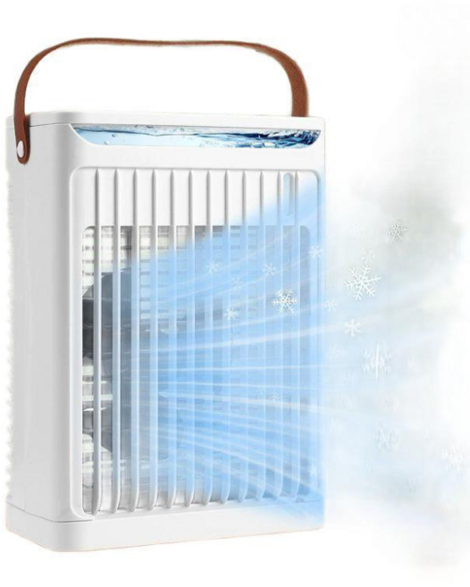 미니 무선 냉풍기 데스크탑 조명 가습기 에어쿨러 냉방기 야외 휴대용 usb, 화이트+분위기등
