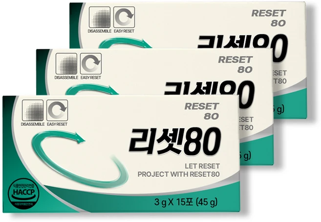 리셋80 3g x 15포 /ro, 3개, 15회분 - 쿠팡