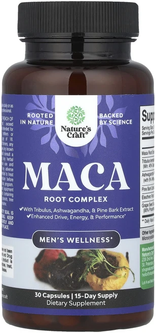 Nature's Craft 남성 웰니스 마카 뿌리 복합체 캡슐 30정, NaturesCraft남성웰니스마카뿌리복합체캡슐30정, 1개 - 쿠팡