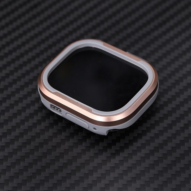 Rabbit Technology 鋁合金材質 金屬防摔邊框 適用Apple Watch錶殼, 鈦合金防摔錶殼-星光色,46mm（S11/S10）通用, 1個
