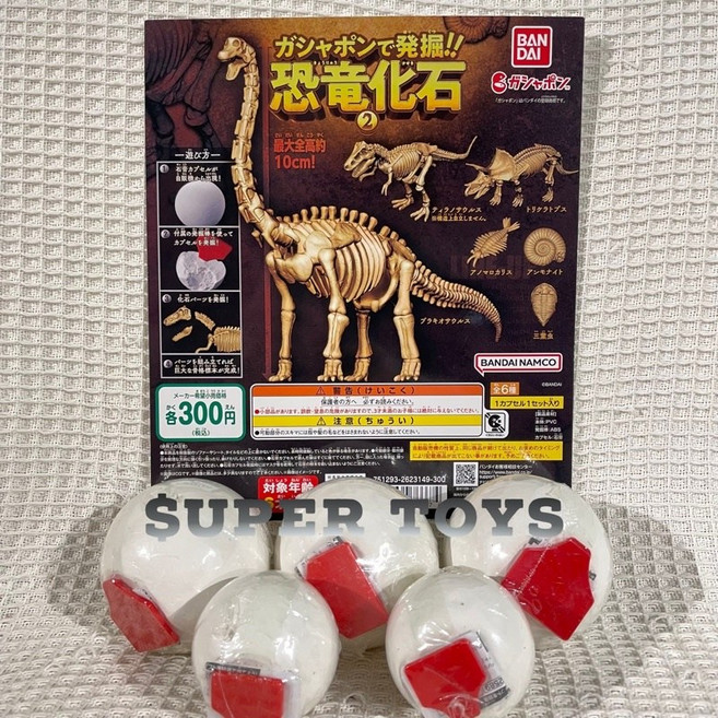 BANDAI 挖掘恐龍化石Ⅱ 轉蛋模型, 1個, 小顆
