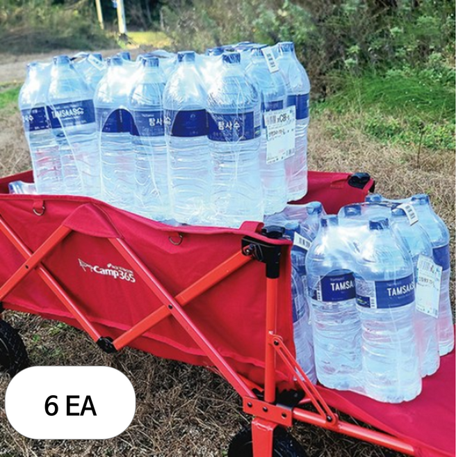 캠프365 파파웨건 챔프 저소음 고무바퀴 캠핑 접이식 손수레 특대, 6개, 레드