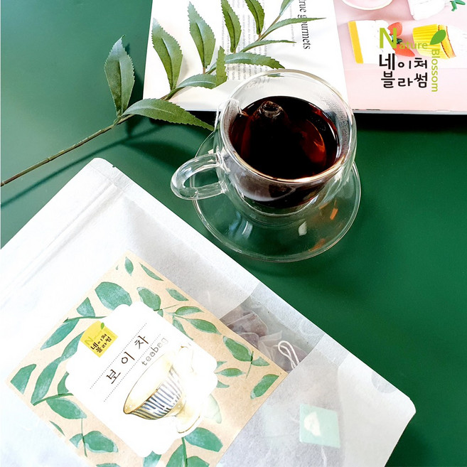 네이처블라썸 1+1 티백 100개입 중국 운남성 보이차, 100개, 1g, 50개입