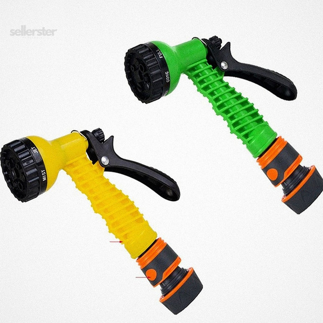 큐모아리빙 원예 일반형 다기능 분사기 16mm 커넥터 포함 수도호스 정원 세차 청소, 그린, 그린