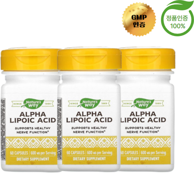 2+1 네이처스 웨이 알파리포산 600mg 60정, 3개