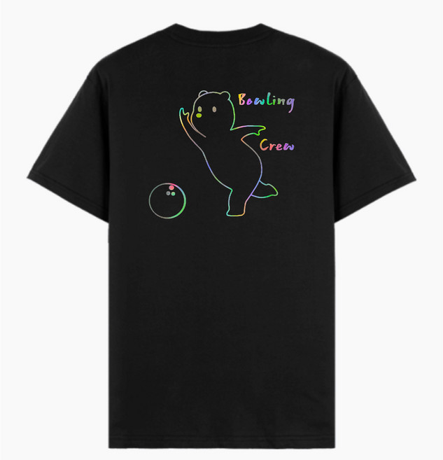 볼링 티셔츠 홀로그램 귀여운 곰돌이 볼러 볼링크루 bowling crew 메쉬 기능성 면티 단체 팀복 제작