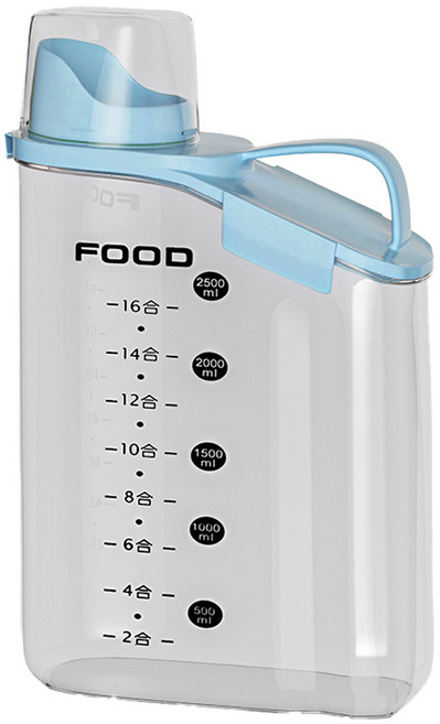 사료통 강아지 사료 보관 용기, 1개, 2.8L, 블루