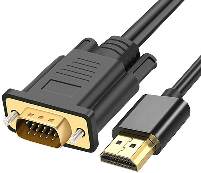 HDMI 입력 VGA 출력 컨버터 금도금 플러그 어댑터 케이블 PC 노트북 PS4 PS5 Xbox 스위치 TV 박스용 긴 비디오 코드 1080P, 1개, 7) Black - 10m