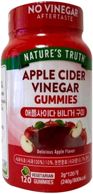 국내배송 네이처스트루스 애사비 120구미 애플사이다비거니 사과식초 젤리비타민, 1개, 120정 - 쿠팡