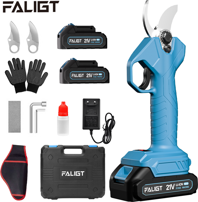 FALIGT 21V 풀세트 28mm BLDC 무선 충전식 가위 리튬배터리 전동 가위 다기능 전지가위 무선충전가능수지가위, 1개