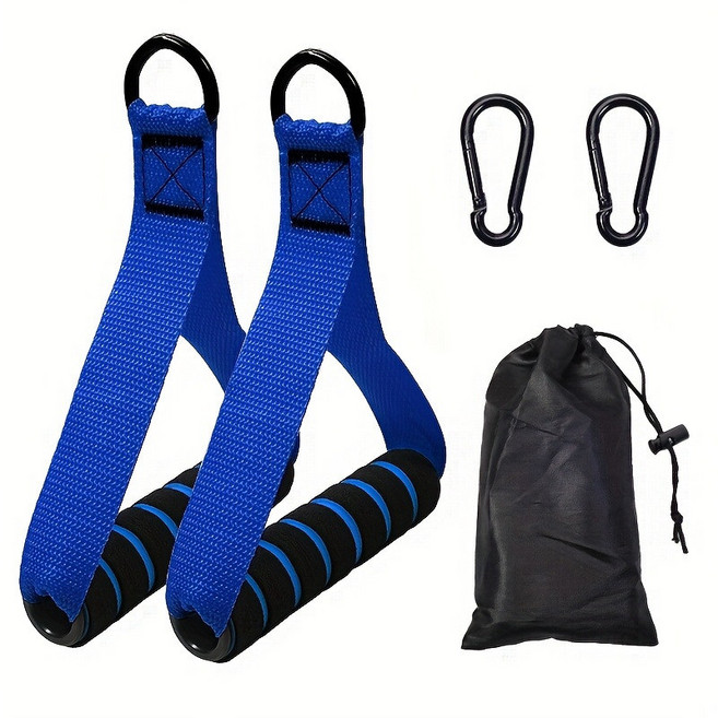 저항밴드 세트 12피스 멀티홈짐 근력운동 라텍스밴드 튜빙밴드 트레이닝용 헬스기구 실내운동 필라테스밴드 스트레칭밴드 홈트용품으로 활용 가능한 스포츠밴드, 1개, 블루 손잡이 한쌍 세트