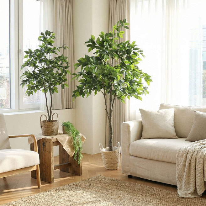 인테리어 조화 나무 조경 사무실 플랜테리어 휘커스 벤자민, 그린130, 1개