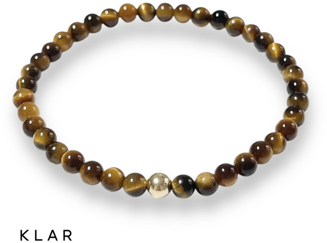 클라(KLAR) 천연 호안석 14k 원석팔찌 (4미리)