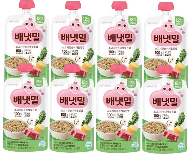 아이배냇 짜먹는 완료기 실온이유식, 100g, 8개, 양송이 케일 진밥