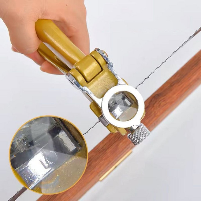 바야바야 나무톱 톱날 수정기 목공 마감기 돋보기 공구 일반 목공용톱 로드 니퍼 회전 조절 손잡이, 골드옐로우, 1개